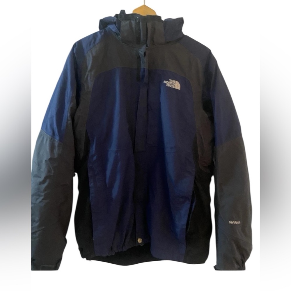 The North Face Men's Size Large Navy Blue HyVent Hooded  Performance Jacket